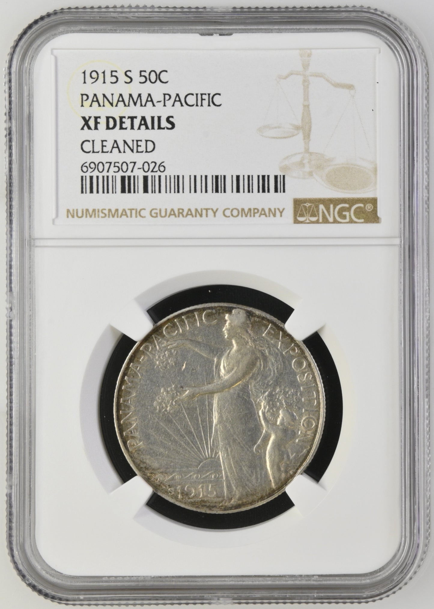1915 S Panama-Pacific Exposition Half Dollar 50c Commemorative - NGC XF Details Cleaned