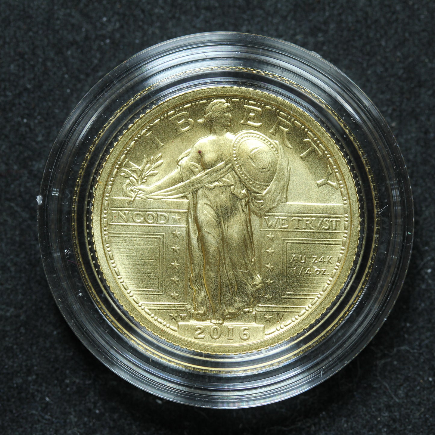2016 W Gold Standing Liberty Centennial Commemorative 1/4 oz W/ OGP & COA