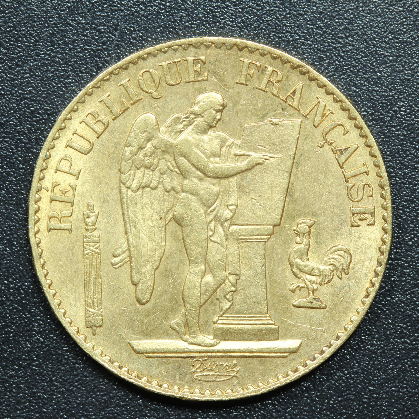 1878 A French Gold 20 Francs Lucky Angel Coin - KM# 825