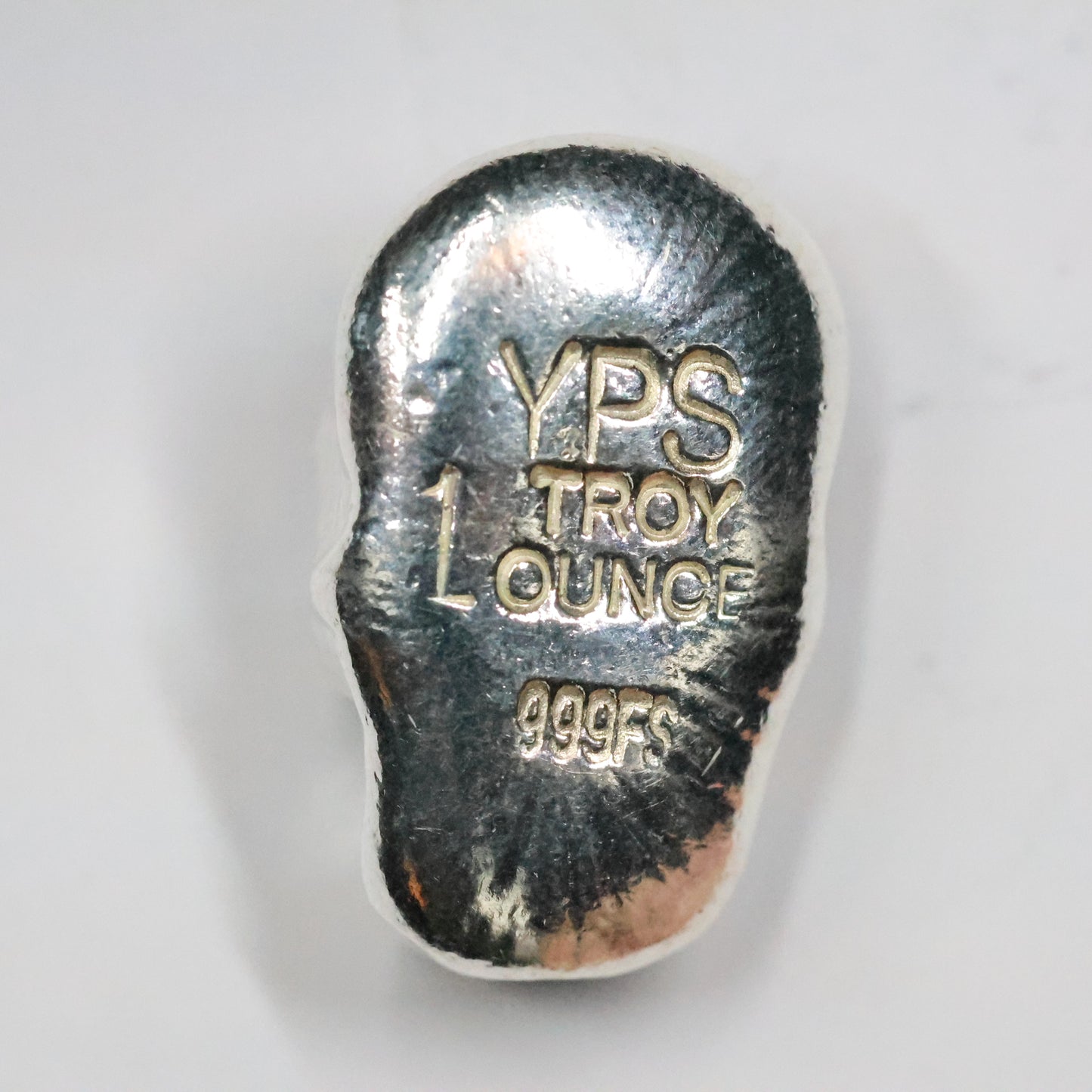 1 oz .999 Fine Silver Bullion Skull by Yeager's Poured Silver YPS