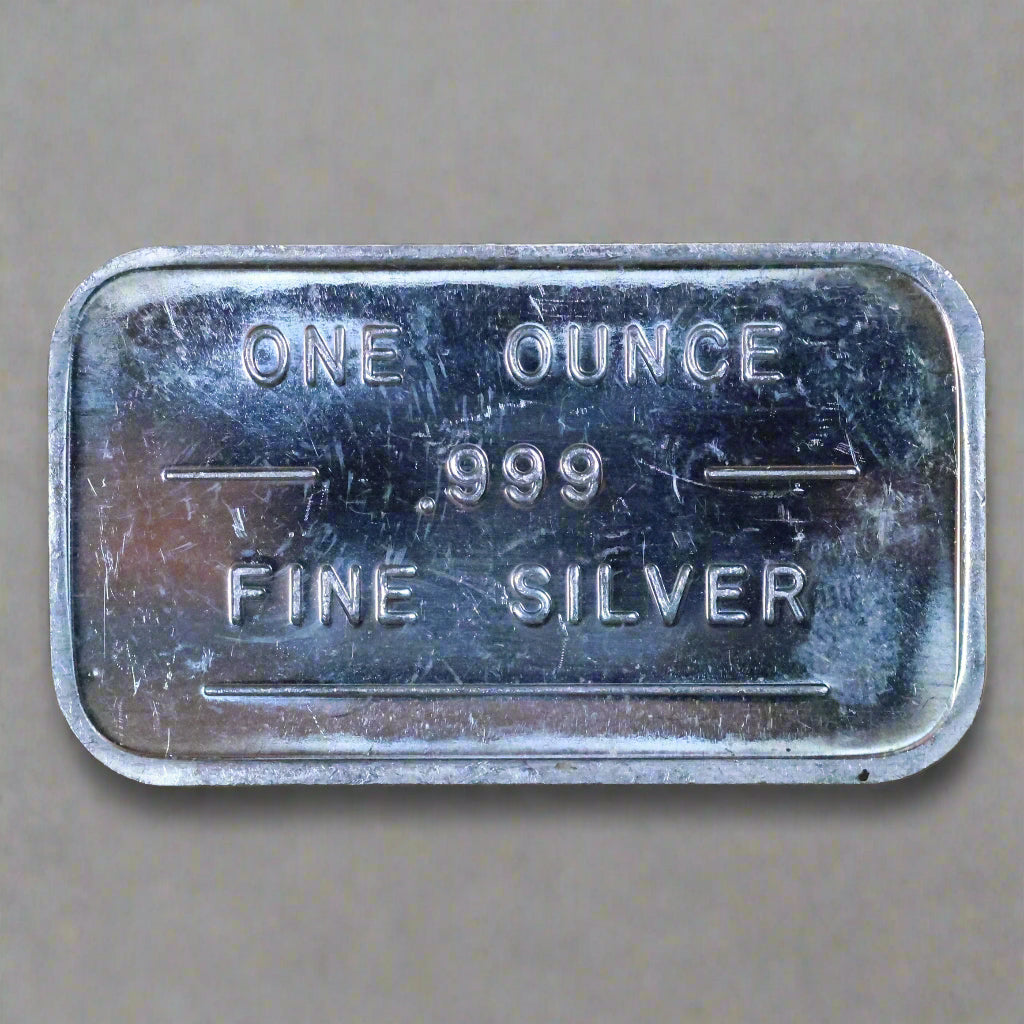 1 oz .999 Fine Silver Bar Ingot - Pioneer Mint - Wagon - Scratches/Spots
