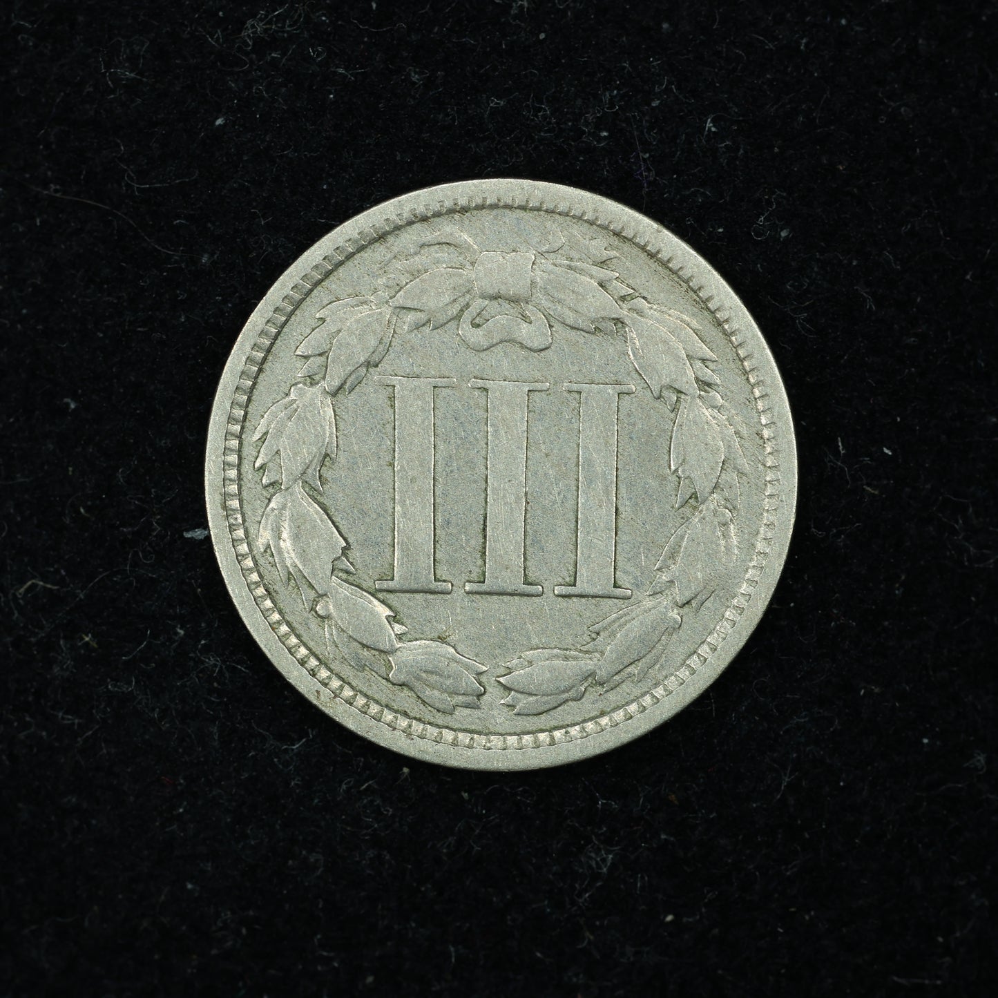1865 Three 3 Cent 3c Nickel