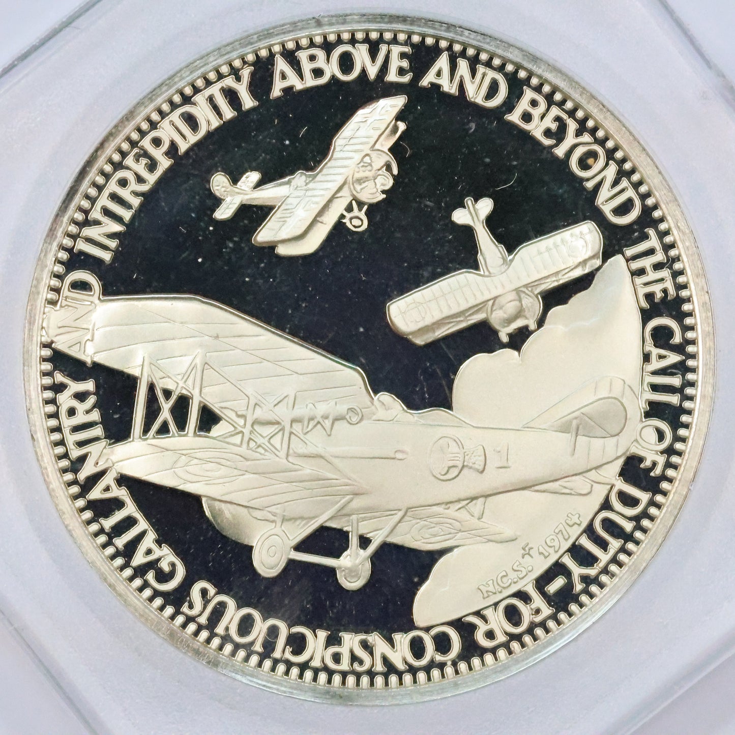 National Comm. Society - Edward Vernon Rickenbacker Coin-Medal Sterling Silver Proof