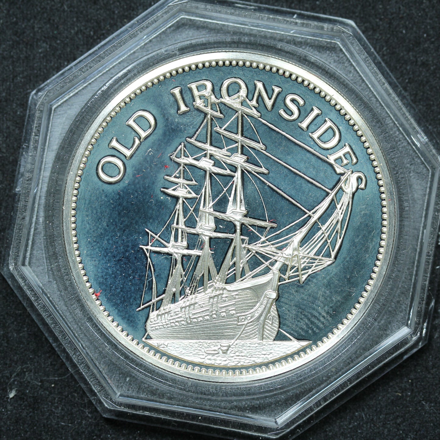 Franklin Mint Great American Landmarks Medal - Old Ironsides Sterling Proof w/ Capsule