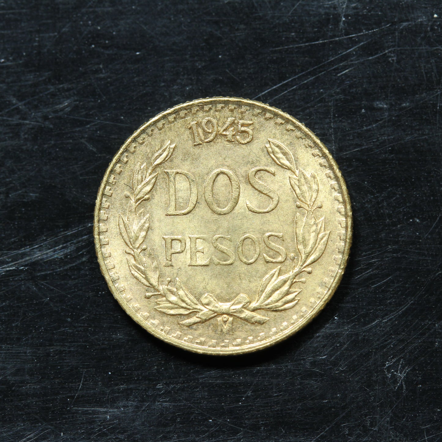 1945 2 Pesos Dos Pesos Mexico Gold Coin