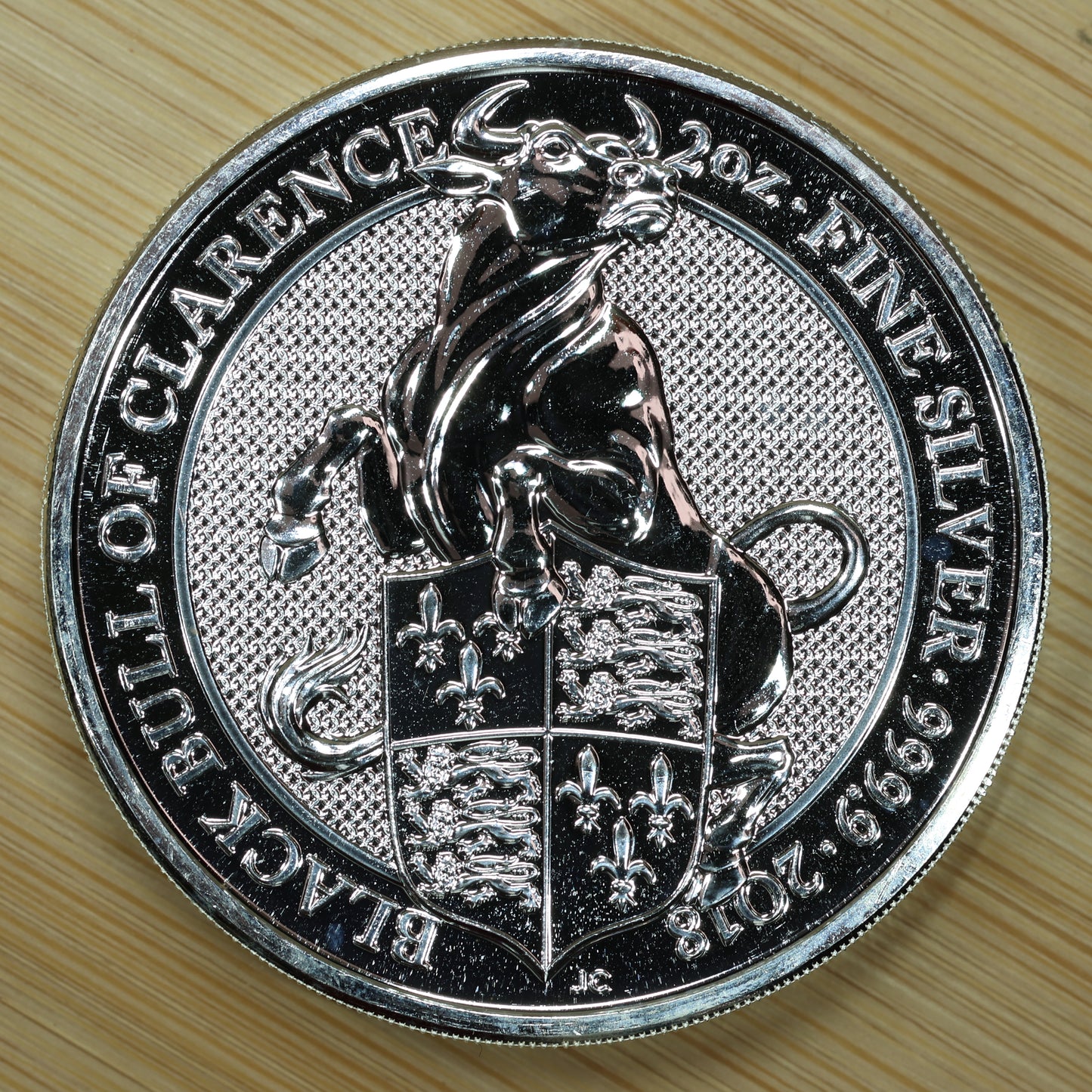 2018 Great Britain 2 oz Silver Queen's Beasts Black Bull of Clarence Exact Coin Pictured
