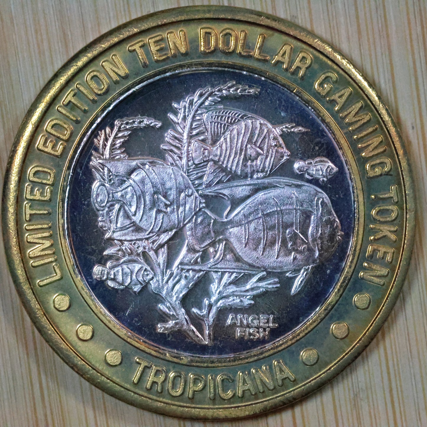 Tropicana $10 Casino Token - .999 Fine Silver - Angel Fish w/ Capsule