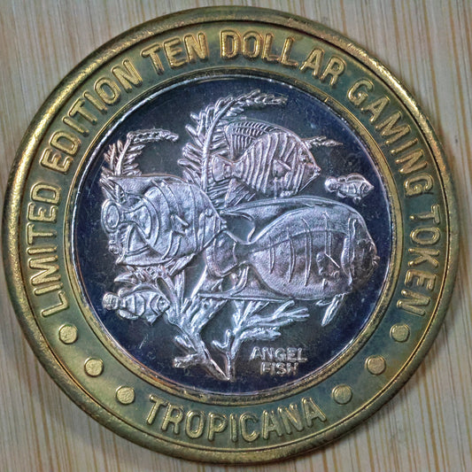 Tropicana $10 Casino Token - .999 Fine Silver - Angel Fish w/ Capsule