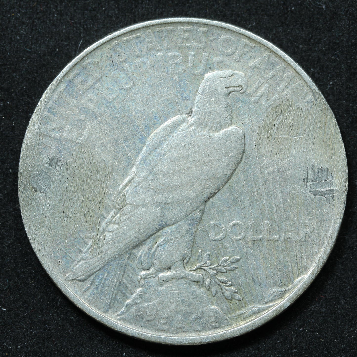 1923 D (Denver) Peace Silver Dollar - Damage