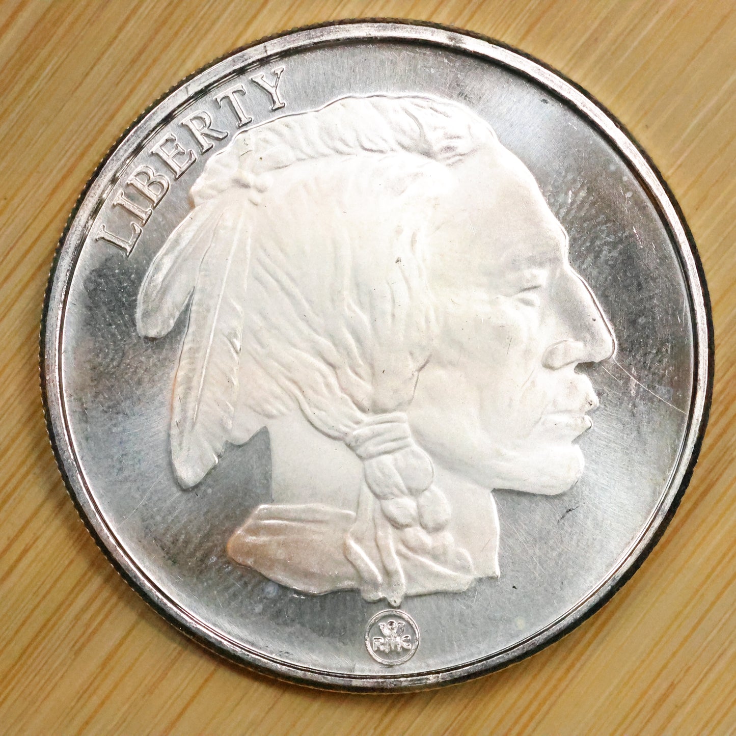 1 oz .999 Fine Silver Republic Metals Corp RMC Buffalo Round - Marks/Spots