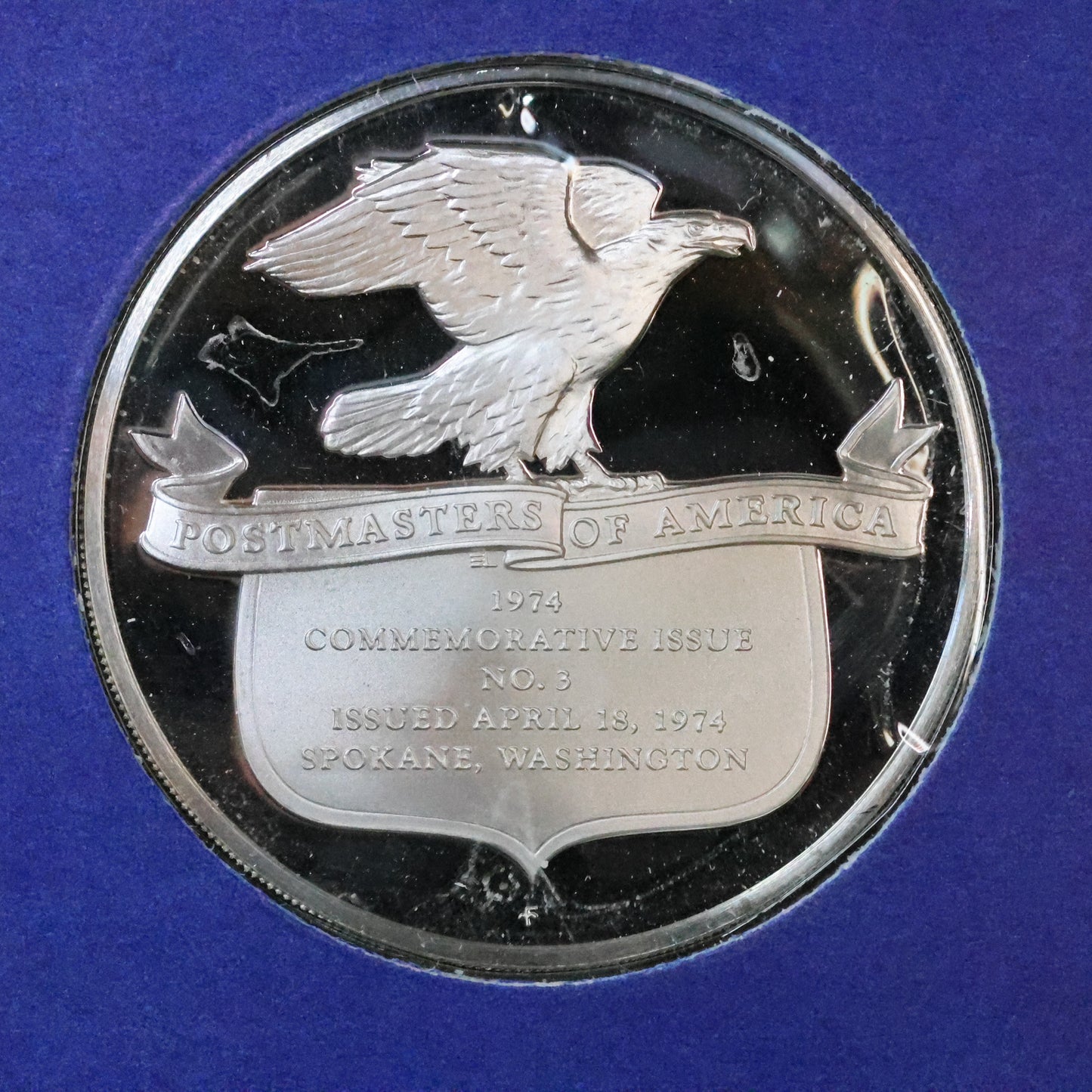 1974 Postmasters of America STERLING SILVER Art Round - No. 3 World's Fair & Environment