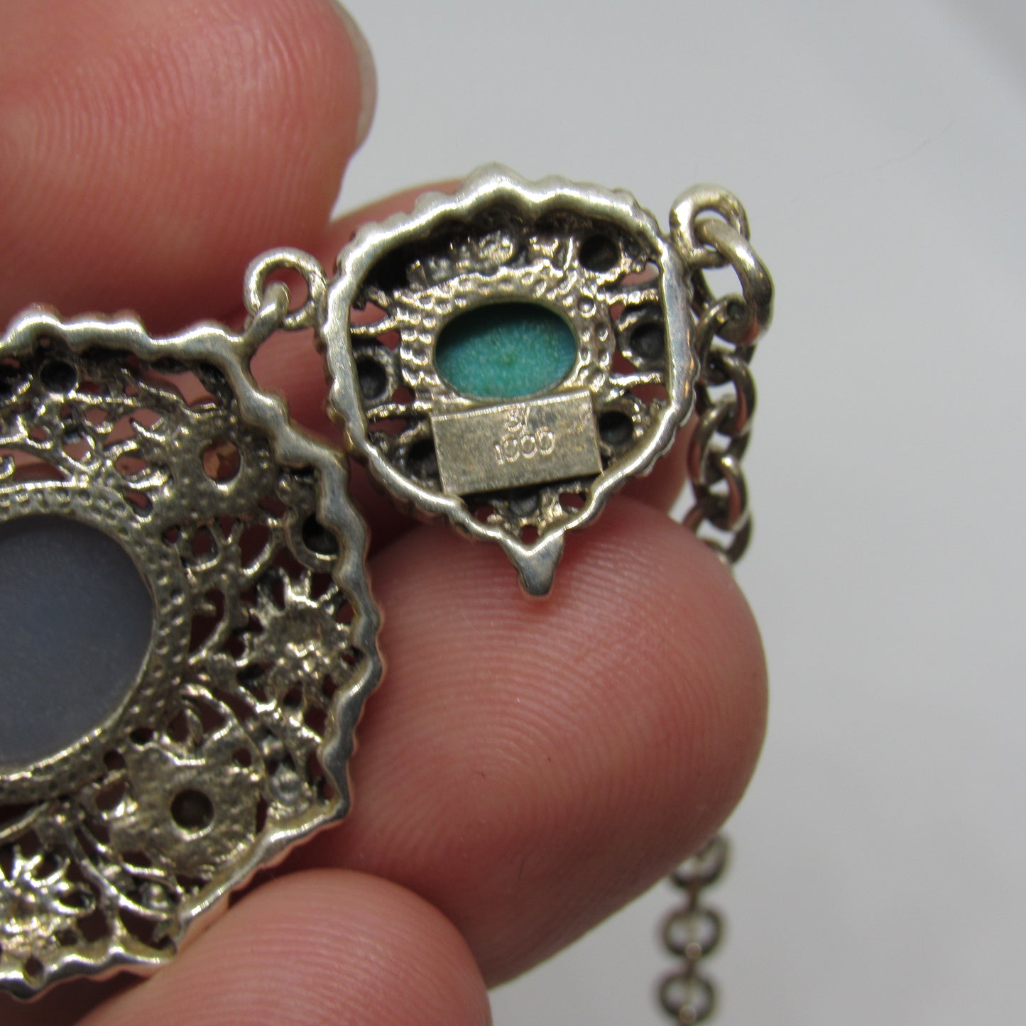 Nicky Butler Sterling 925 Multi Stone Turquoise Druzy Quartz Necklace - 20 in