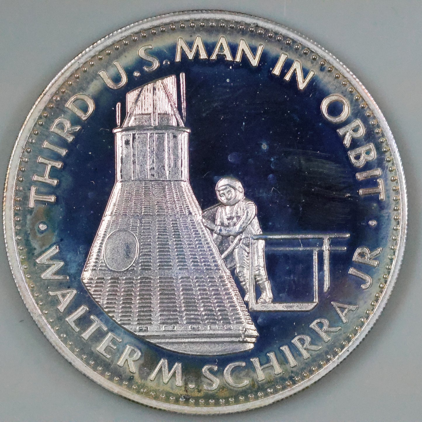 Danbury Mint Men In Space - Mercury VIII 3rd U.S. Man In Orbit Sterling Silver Proof Coin Medal