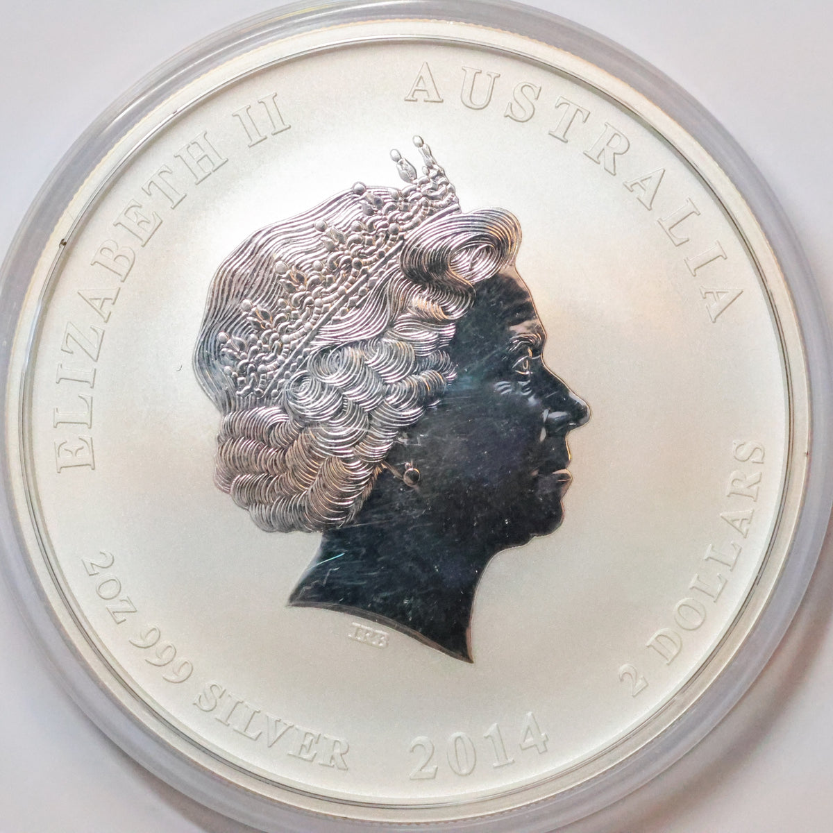 2014 2 oz Silver .9999 Fine Silver Australian Lunar Horse $2 Coin w/ Capsule