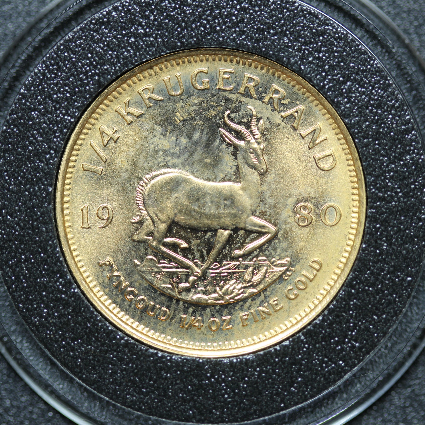 1980 1/4 oz South African Gold Krugerrand Bullion Coin w/ Capsule (#3)