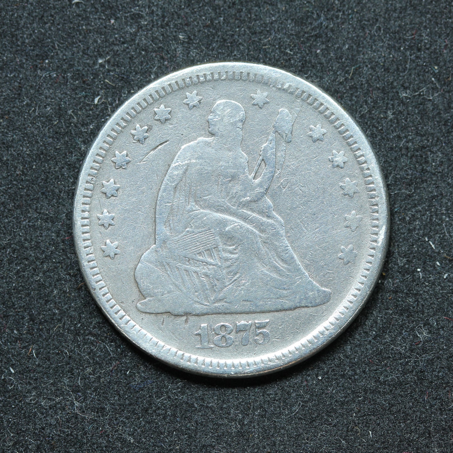 1875 Seated Liberty Silver Quarter Philadelphia