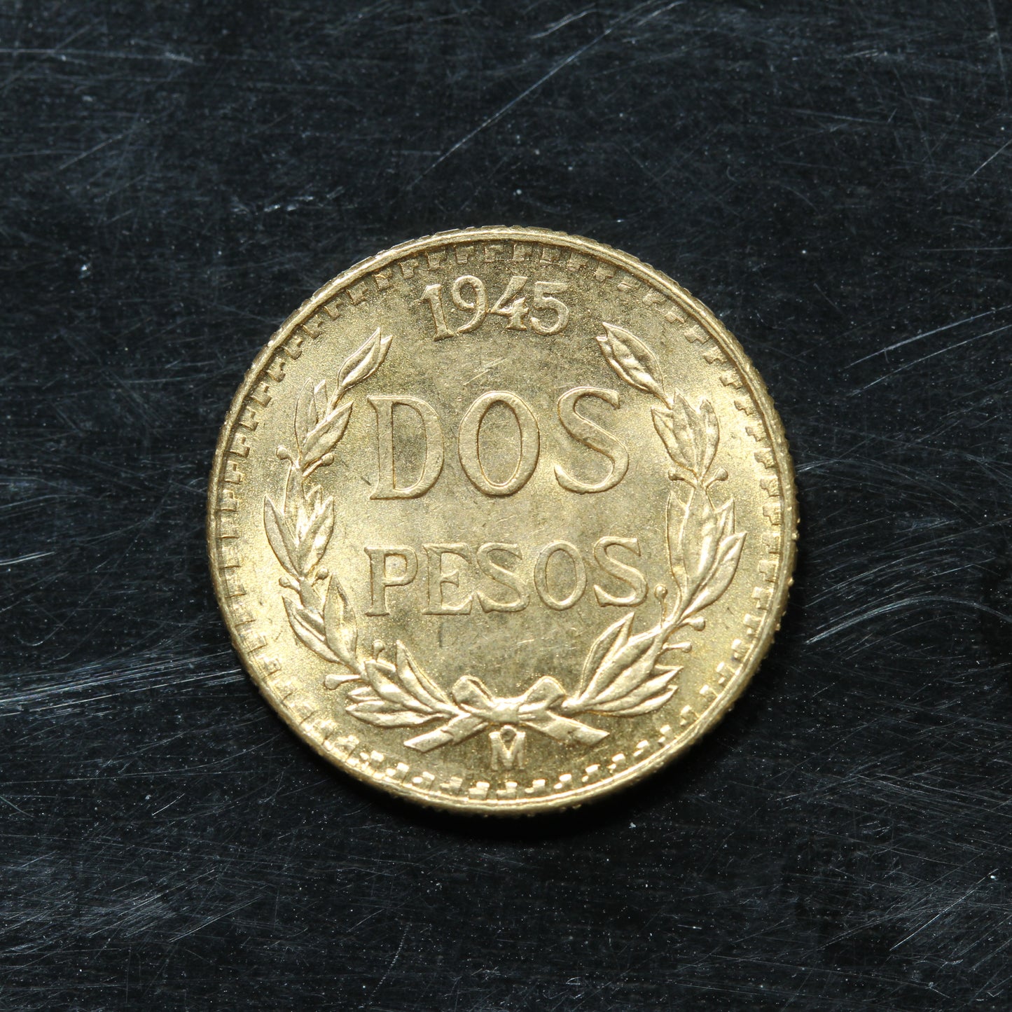 1945 2 Pesos Dos Pesos Mexico Gold Coin