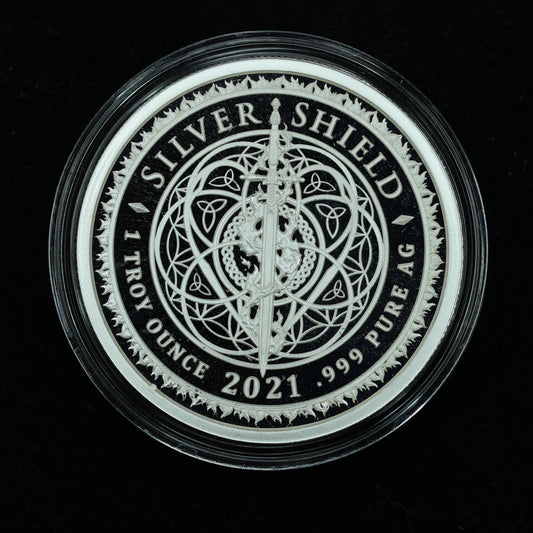 2021 1 oz .999 Fine Silver Proof - Sword Of Truth - Silver Shield w/ Box & COA #710