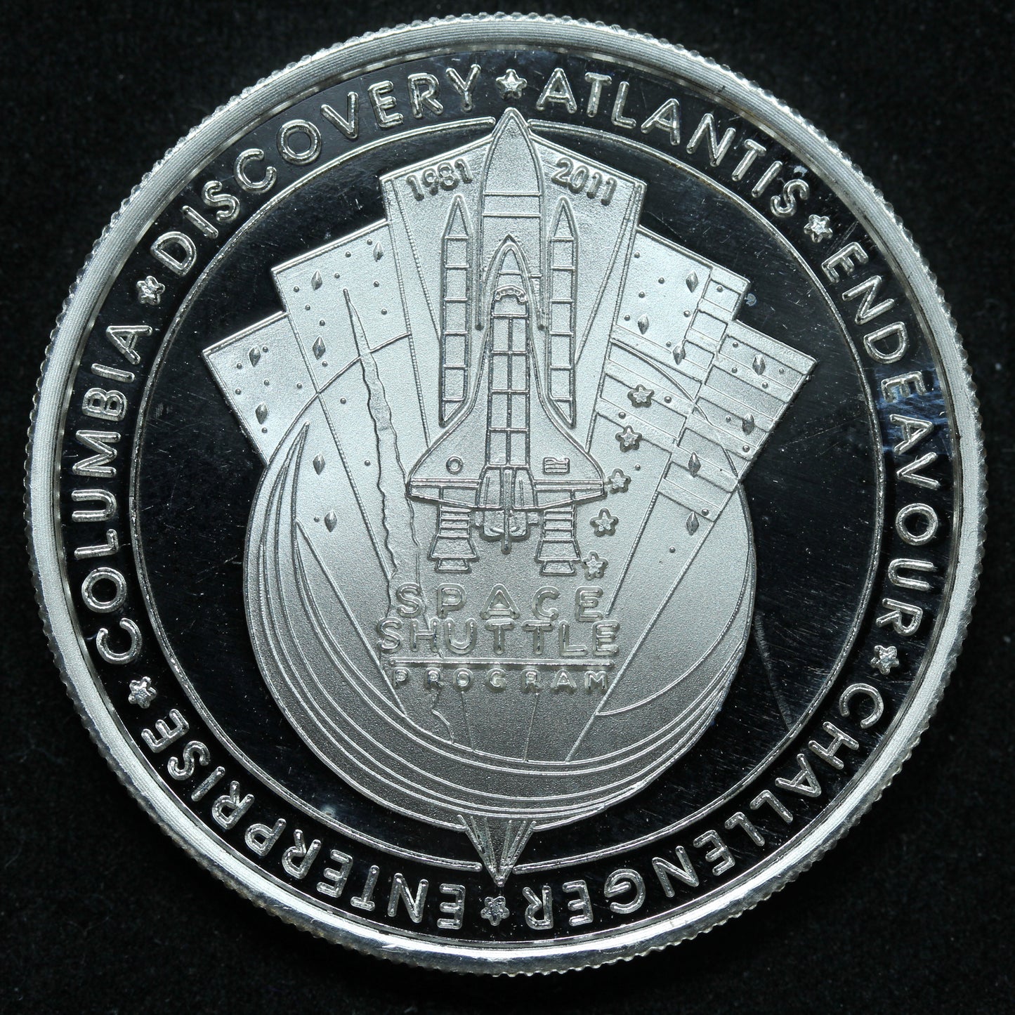 1 oz .999 Fine Silver Round - 1981-2011 NASA Space Shuttle Program w/ Capsule
