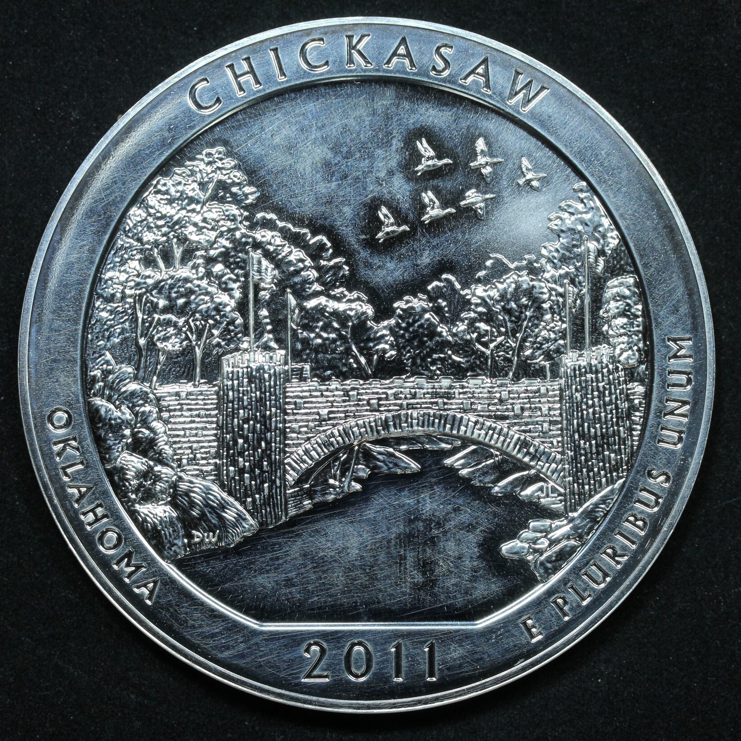 2011 America the Beautiful 5 oz Silver Quarter Chickasaw Oklahoma /w Capsule