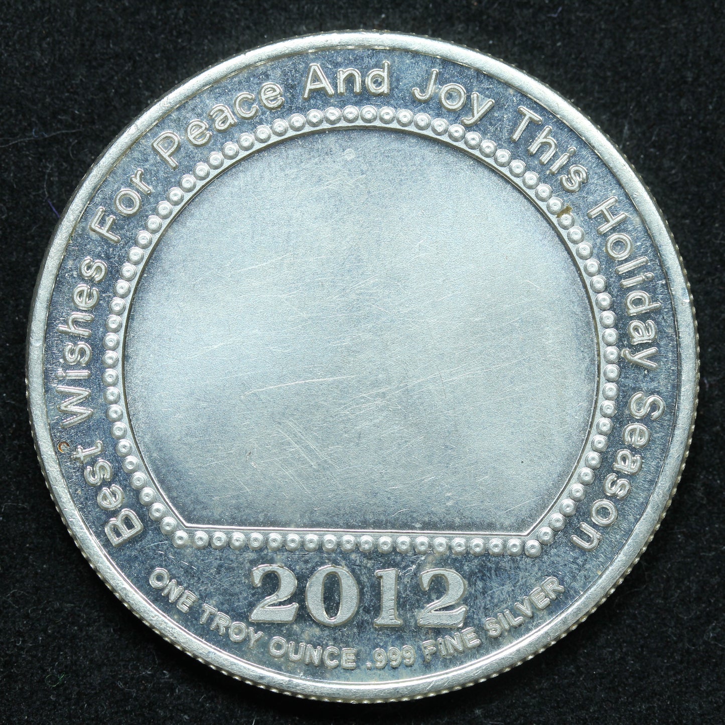 1 oz .999 Fine Silver - 2012 Christmas Holiday Greetings Cat Peace & Joy Engravable