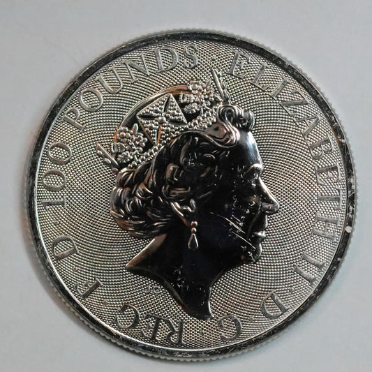 2019 Great Britain 1 oz Platinum Queen's Beasts - Black Bull of Clarence w/ Capsule