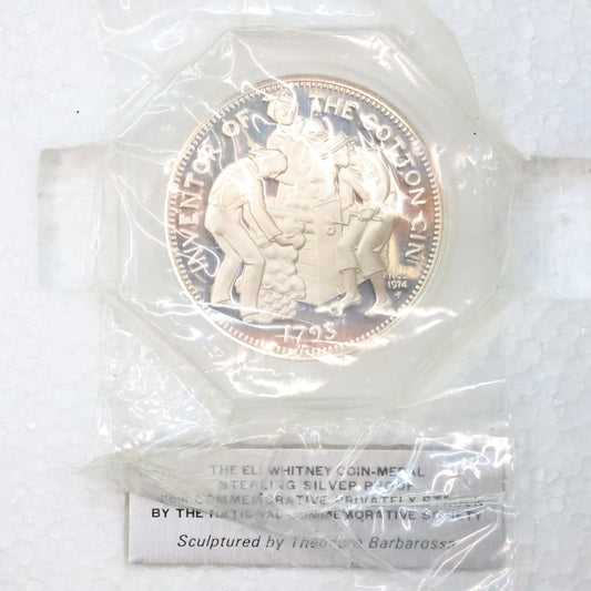 National Comm. Society - Eli Whitney Coin-Medal Sterling Silver Proof