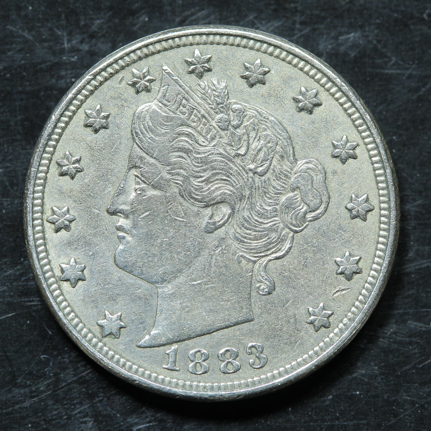 1883 Five Cent Coin 5c Liberty V Nickel Without CENTS