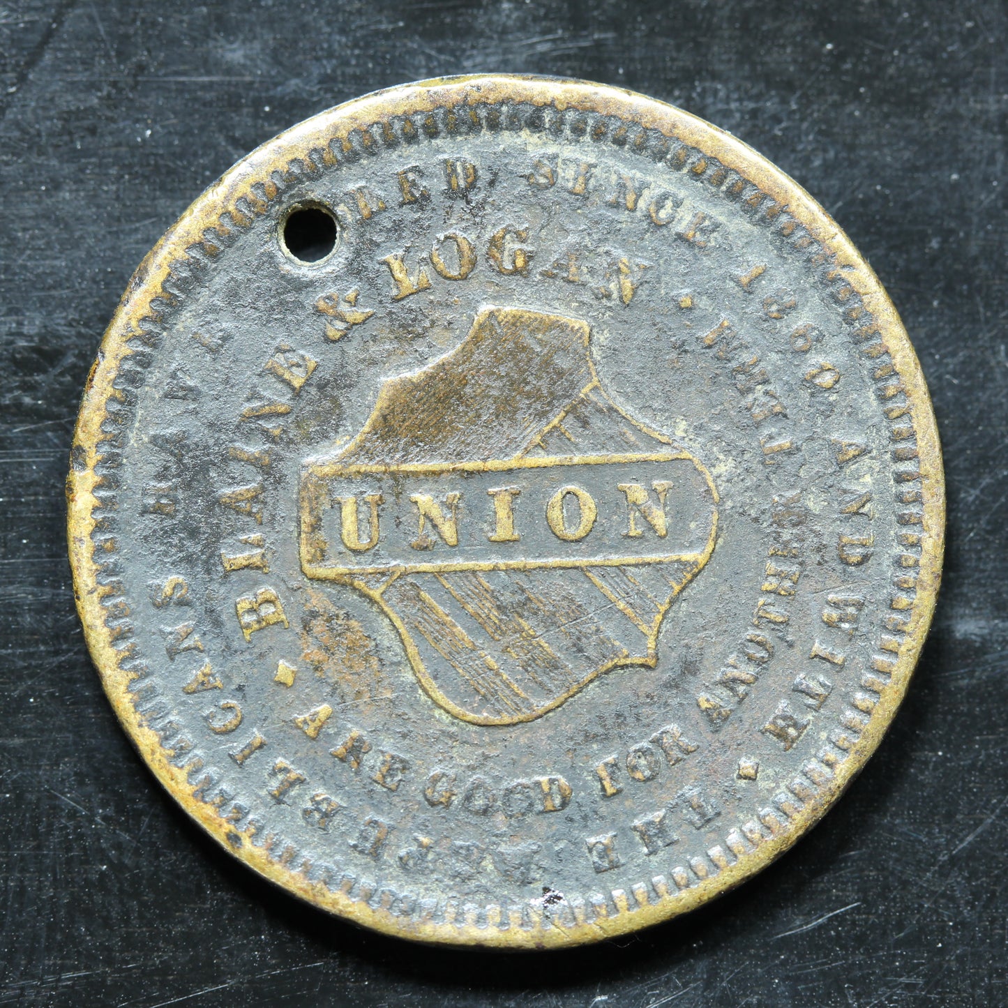 1860 Logan Blaine Presidential Campaign Medal