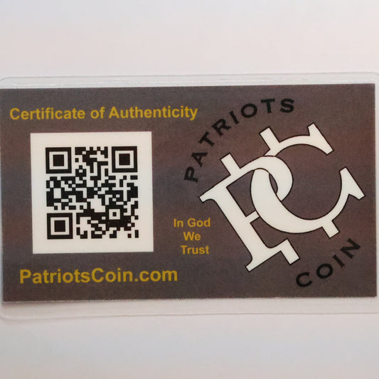 1 GRAIN .9999 Fine Gold Bar - Patriots Coin - Sealed/Laminated Card