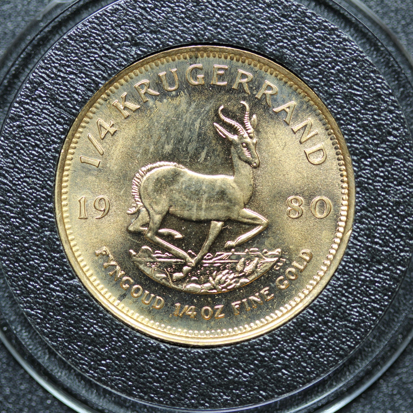1980 1/4 oz South African Gold Krugerrand Bullion Coin w/ Capsule (#6)