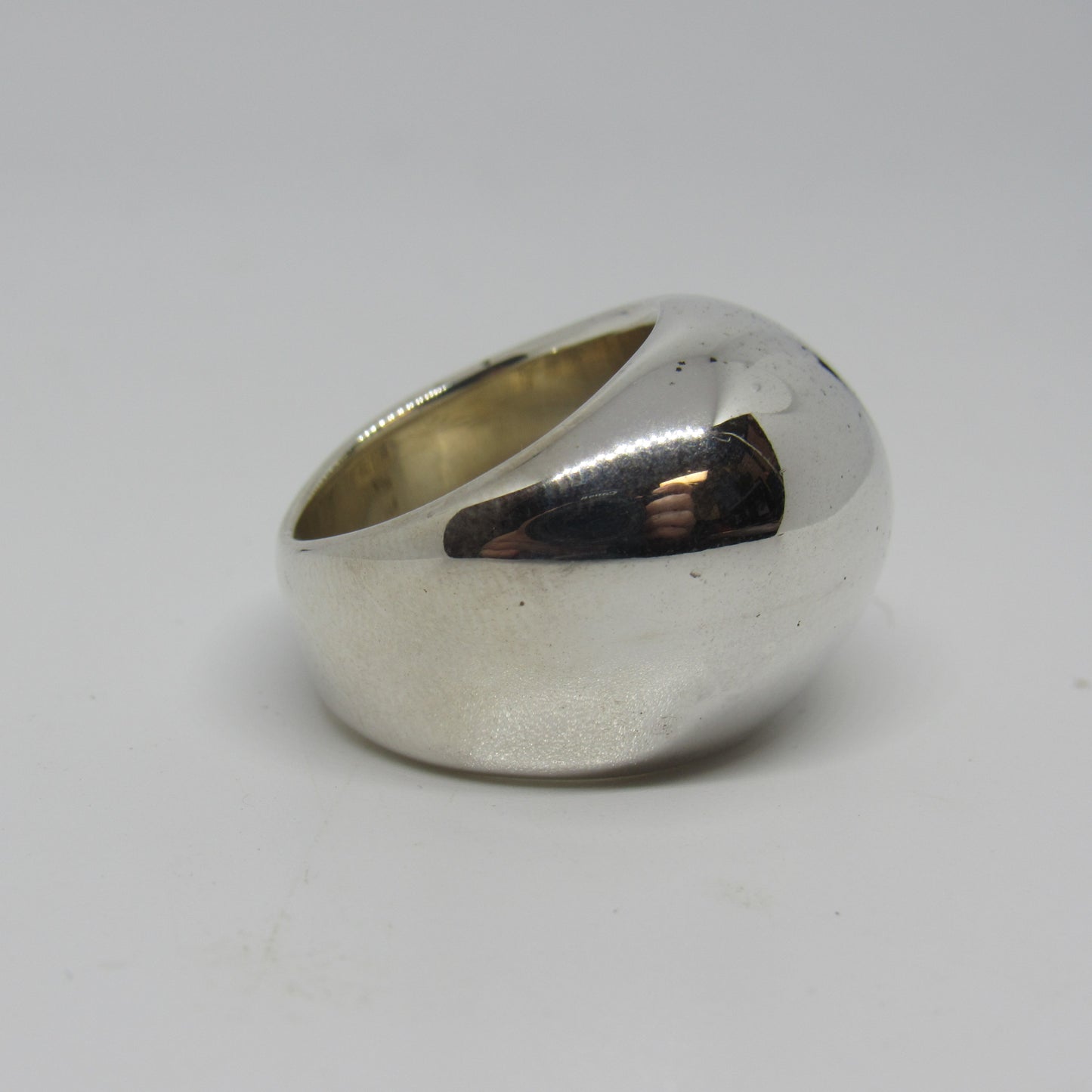 Vintage Sterling Silver MWS Indonesia Unique Modernist Domed Ring - Size 7