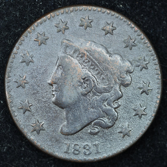 1831 Coronet Head US Large Cent 1C Penny