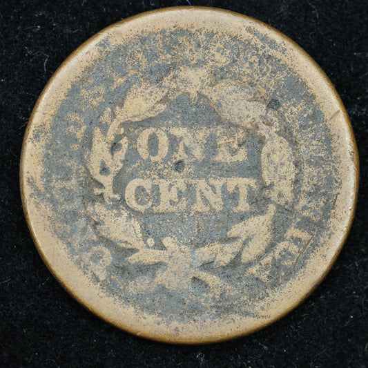 1853 Braided Hair US Large Cent 1C Penny