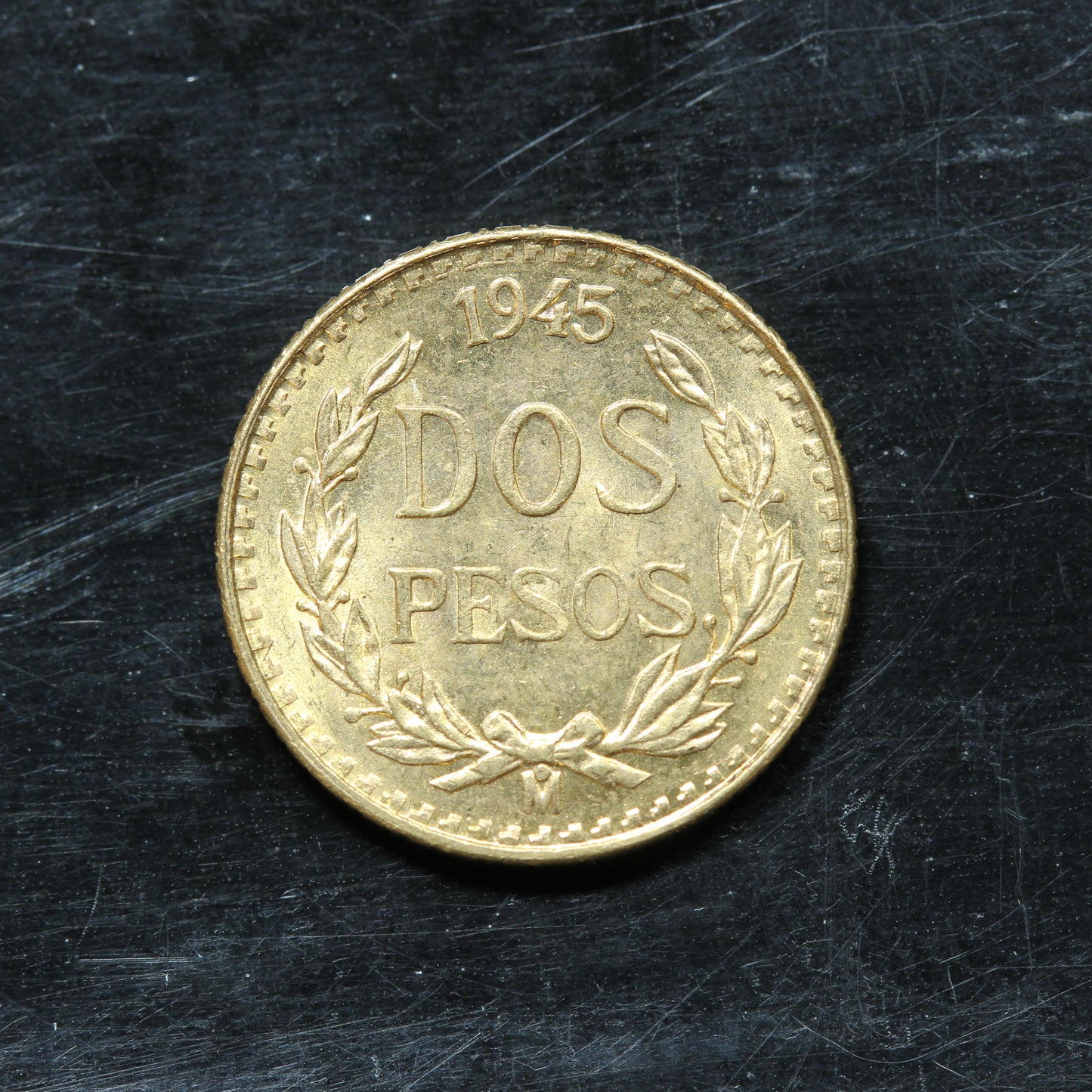 1945 2 Pesos Dos Pesos Mexico Gold Coin