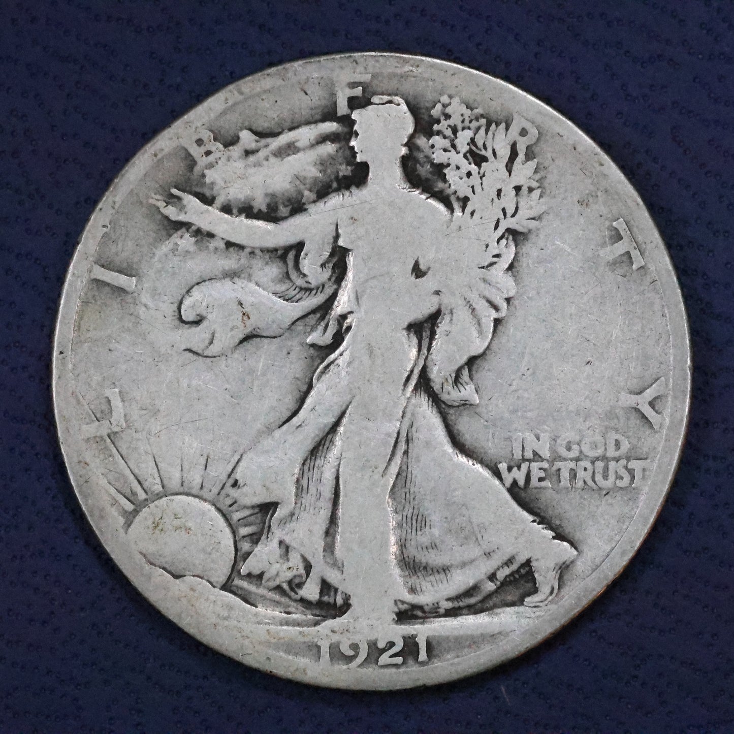 1921 S (San Francisco) Walking Liberty Silver Half Dollar 50c