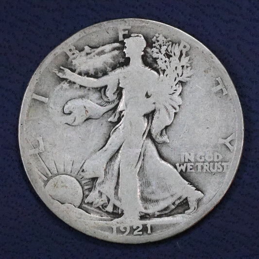 1921 S (San Francisco) Walking Liberty Silver Half Dollar 50c