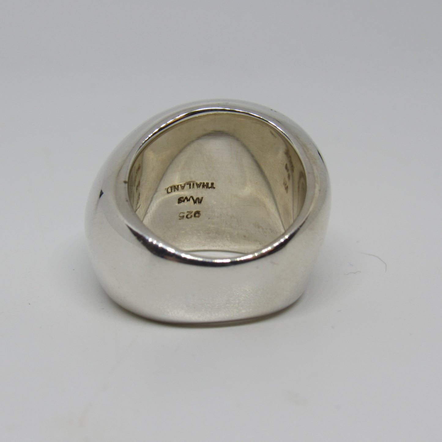 Vintage Sterling Silver MWS Indonesia Unique Modernist Domed Ring - Size 7