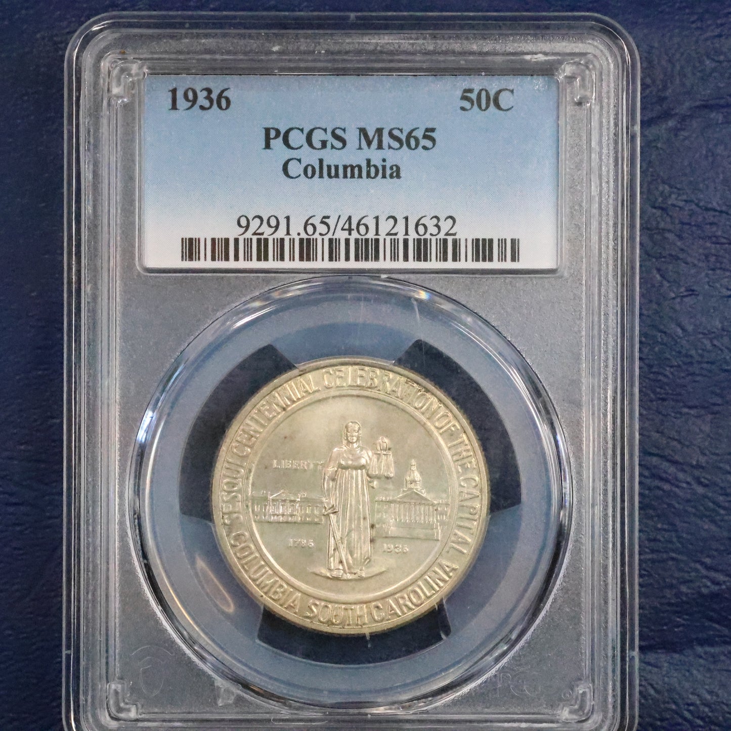 1936 Columbia Sesquicentennial Half Dollar 50c Commemorative - PCGS MS 65