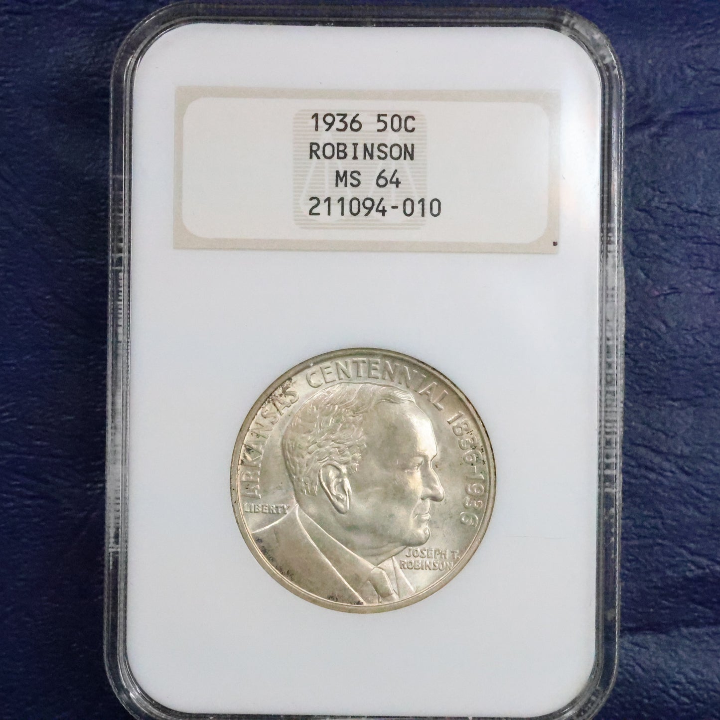 1936 Robinson Half Dollar 50c Commemorative - NGC MS 64
