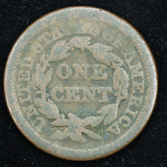 1854 Braided Hair US Large Cent 1C Penny