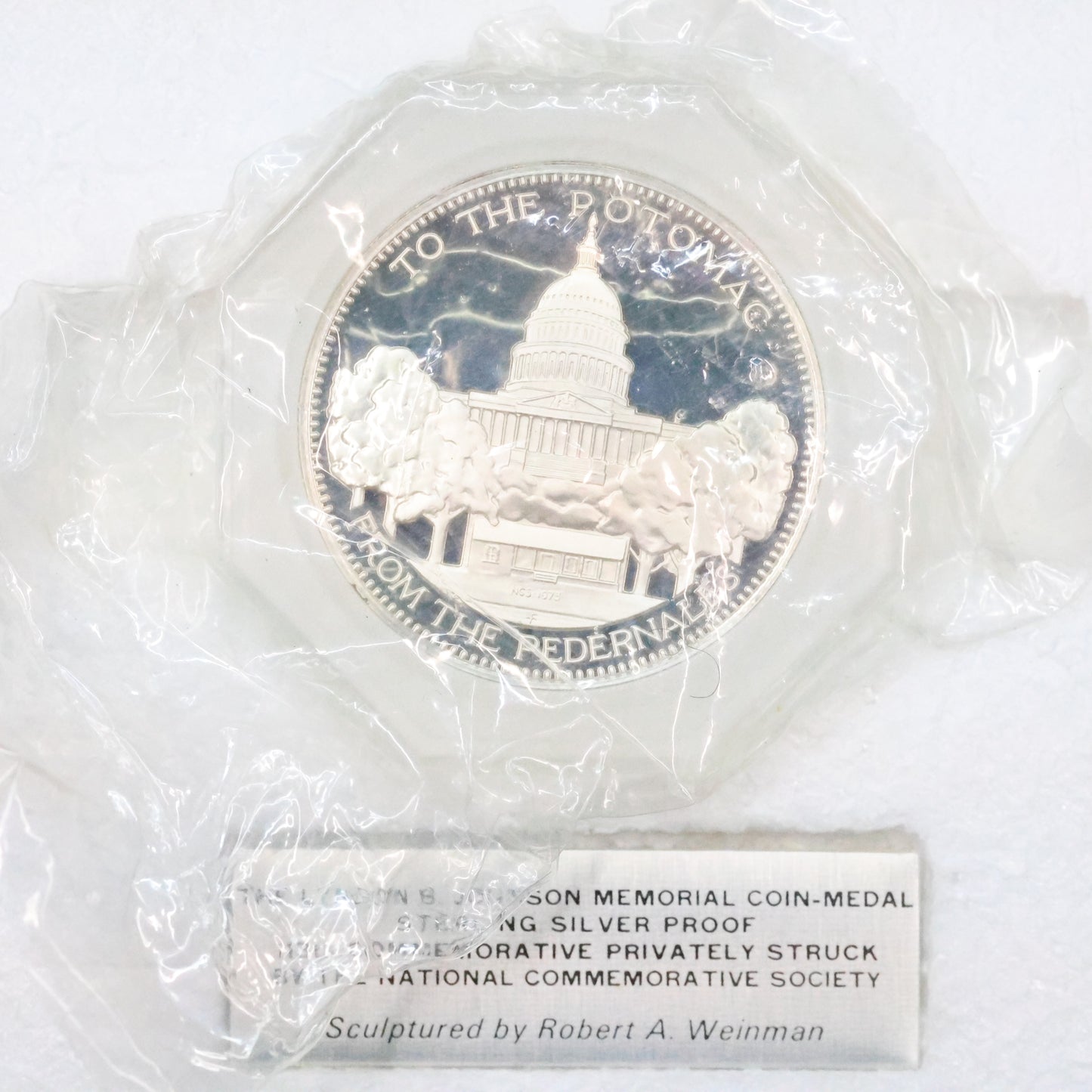 National Comm. Society - Lyndon B. Johnson Memorial Coin-Medal Sterling Silver Proof