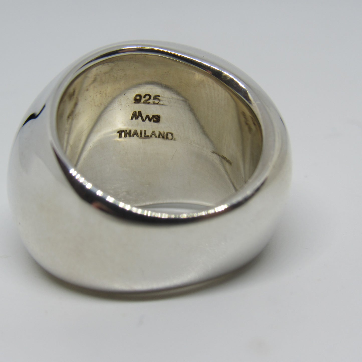 Vintage Sterling Silver MWS Indonesia Unique Modernist Domed Ring - Size 7