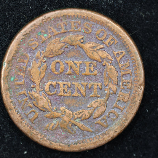1850 Braided Hair US Large Cent 1C Penny