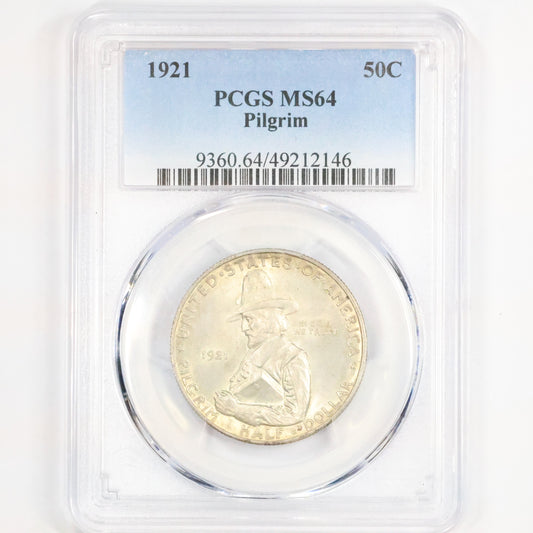 1921 Pilgrim Tercentenary Half Dollar 50c Commemorative - PCGS MS 64