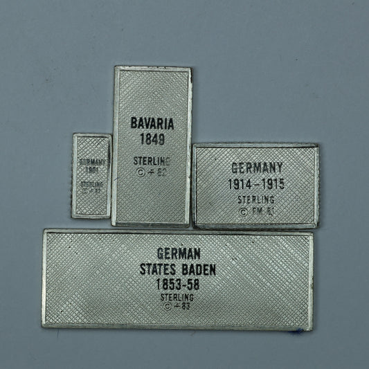 Franklin Mint Sterling Silver Miniature World Stamps - Germany Bavaria