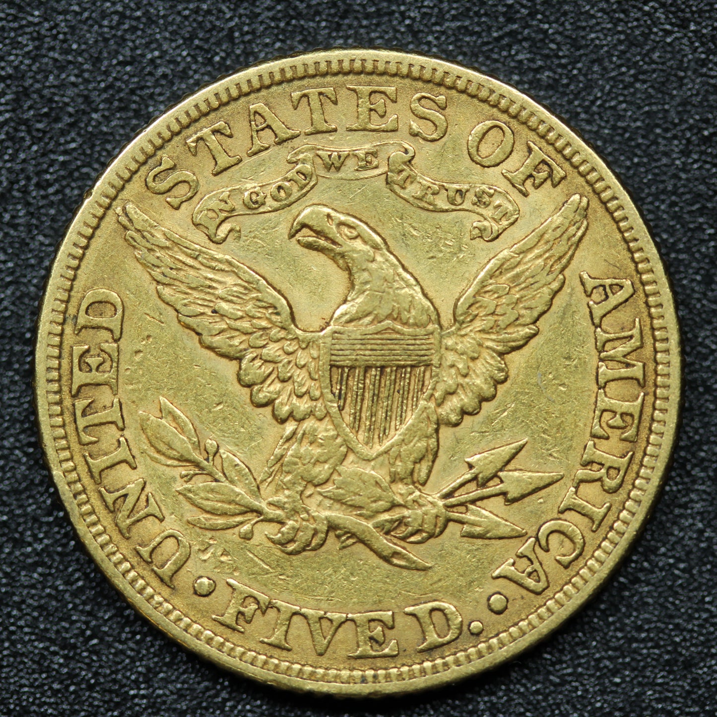1882 $5 Gold Liberty Head Half Eagle Coin Philadelphia