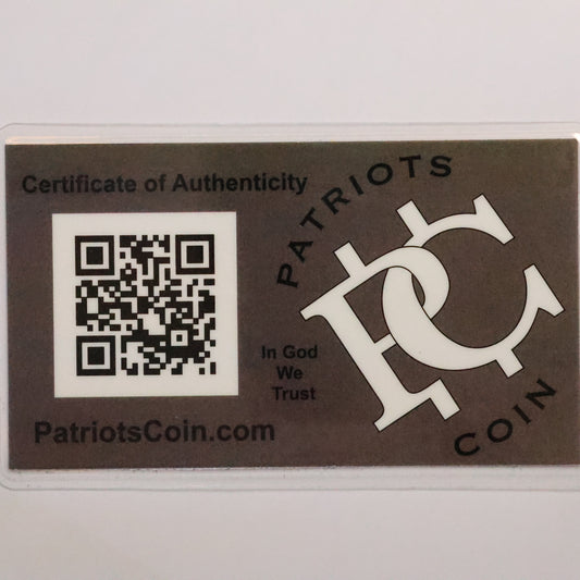 Patriots Coin Silver Bar 37.5-GRAIN .999 Fine Silver - Sealed/Laminated Card
