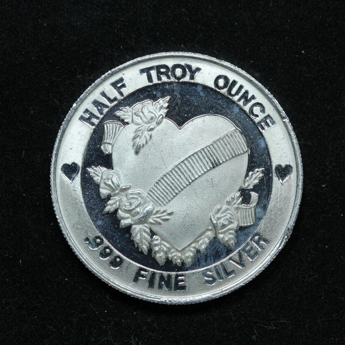 1/2 oz .999 Fine Silver - Love Birds Hearts Flowers