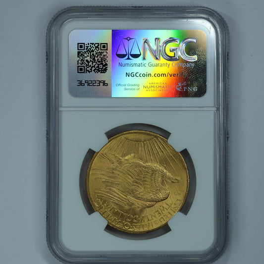 1908 US Gold $20 Liberty Head No Motto Double Eagle - NGC MS 65